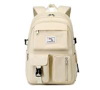 FANDARE Mochilas Escolares Mochilas Tipo Casual para Portatil 15.6 Pulgadas Chico Niña Bolsas Escolares Mochila Universidad Daypacks Trabajo Viaje Impermeable Poliéster Blanco