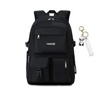 FANDARE Mochilas Escolares Mochilas Tipo Casual para Portatil 15.6 Pulgadas Chico Niña Bolsas Escolares Mochila Universidad Daypacks Trabajo Viaje Impermeable Poliéster Negro A