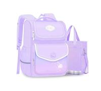 FANDARE Mochilas Infantiles con Bolso de Hombro Escolar Juveniles niña niño Mochila Escolar Reflectantes Mochila de Colegio Primaria Secundaria Children School Backpack para 3.º a 6.º Grado Morado