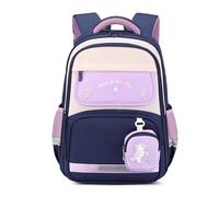 FANDARE Mochilas Infantiles con Monedero Escolar Juveniles niña niño Mochila Escolar Reflectantes Mochila de Colegio Adolescentes Primaria Secundaria Instituto Backpack School Bag Morado Azul