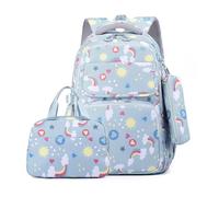 FANDARE Mochilas Infantiles Escolar Juveniles niña niño Mochila Escolar con Bolsas Porta Alimentos Estuche Mochila de Colegio Adolescentes Secundaria Instituto Backpack para 1.º a 6.º Grado Gris