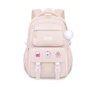 FANDARE Mochilas Infantiles Escolar Mochila para niños Mochila Escolar Mochila de Colegio Adolescentes Mochila para Primaria Secundaria Instituto para Niñas Mochila Casual portatodo Beige Blanco