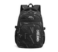 FANDARE Mochilas Infantiles Escolares Juveniles niño Mochila Escolar con Correa de Hombro Ajustar Colegio Adolescentes Primaria Secundaria Instituto Casual Backpack para 3.º a 9.º Grado Blanco Negro