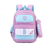 FANDARE Mochilas Infantiles Impermeable Poliéster Mochilas Escolares Niños Niñas Juveniles Mochilas Escolares Estudiante Viaje Hiking Daypacks con Estuche para Lápices Morado Claro Azul Claro
