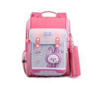 FANDARE Mochilas Infantiles Mochila con Estampado de Conejito y Astronauta Impermeable Nylon Mochilas Escolares Viaje con Estuche para LáPices Daypacks Escolares NiñOs NiñAs Rosa