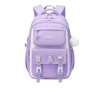 FANDARE Mochilas Infantiles Mochila Escolar Adolescentes Mochila Colegio con Linda Insignia Mochila Instituto para Niños y Niñas Mochila Casual Mujer Casual Mochila Trabajo Mochilas Instituto Púrpura