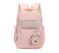 FANDARE Mochilas Infantiles Mochila Escolar para Niños y Niñas Mochilas Tipo Casual Bolsas Escolares con Monedero Estudiante Universitario Adolescentes Marcha Mujeres Hombre Bolsos Mochila Rosa