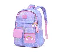 FANDARE Mochilas Infantiles Mochilas Escolares Mochilas Tipo Casual Niñas Mochilas Escolares para 4-9 Grado Estudiante Viaje Salida de Primavera Daypacks Impermeable Nylon Violeta