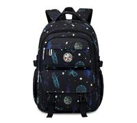 FANDARE Mochilas Infantiles Niños Galaxia Mochila Escolar con Tiras Reflectantes Adolescentes Mochila Colegio de Stitch Mochila Instituto para Niñas Mochila Casual Mochilas Instituto Negro