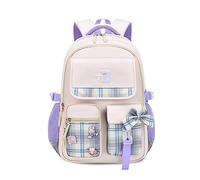 FANDARE Mochilas Infantiles Ultraligero Mochilas Escolares Luminoso Mochilas Infantil Mochilas Tipo Casual Niñas Mochilas Escolares para Estudiante Viaje con Colgante de Felpa & Linda Insignia Blanco