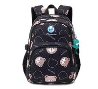 FANDARE Mochilas Infantiles Ultraligero Mochilas Escolares Mochilas Infantil Mochilas Tipo Casual Niñas Mochilas Escolares para 1-3 Grado Estudiante Viaje con Colgante de felpaMarrón