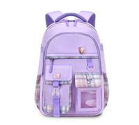FANDARE Mochilas Infantiles Ultraligero Mochilas Escolares Mochilas Infantil Mochilas Tipo Casual Niñas Mochilas Escolares para Estudiante Viaje con Colgante de Felpa & Linda Insignia Púrpura