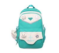 FANDARE Mochilas Tipo Casual Cartera Mochilas Escolares Chico Bolsas Escolares Bolsa de la Universidad Mochila Universidad Adolescentes Viaje Senderismo Cámping Daypacks con Accesorio de Felpa Verde