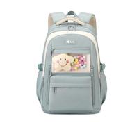 FANDARE Mochilas Tipo Casual Estudiante Vuelta al Cole Mochila Escolar Adolescentes Niñas Marcha Mujeres Hombre Bolsas Escolares Bolsos de Trabajo Urbana versátil Viaje Casual School Bag Gris Azul