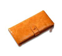 FANDARE Moda Billetera con RFID Carteras para Mujer Monederos Hombre Bolso de Mano Billetera de Cuero Plegable Monedero Cartera Tarjeta de Crédito para Fiesta, Viaje, Compras Marrón