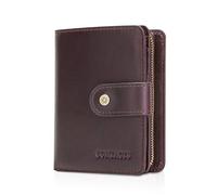 FANDARE Moda Billetera Hombre Cuero Cartera con RFID Monedero para Estilo Plegable Monedero con 12* Crédito Tarjetas Ranuras,1 * Coin Bolsillo, para Viajar, Fiesta, Boda,Negocio Marrón