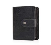 FANDARE Moda Billetera Hombre Cuero Cartera con RFID Monedero para Estilo Plegable Monedero con 12* Crédito Tarjetas Ranuras,1 * Coin Bolsillo, para Viajar, Fiesta, Boda,Negocio Negro
