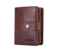 FANDARE Moda Billetera Hombre Cuero Cartera con RFID Monedero para Estilo Plegable Monedero con 12* Crédito Tarjetas Ranuras,1 * Coin Bolsillo, para Viajar, Fiesta, Boda,Negocio Marron Oscuro