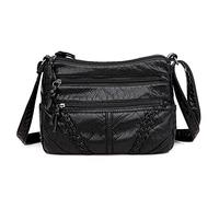 FANDARE Moda Bolso Bandolera Mujer Bolso de Cadena Bolsos de Hombro Cruzado de Cuero PU Bolso de Mano Bolso de Mensajero Bolso Movil Crossbody Bag Negro