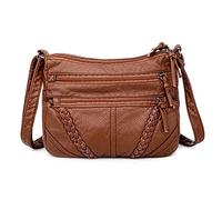 FANDARE Moda Bolso Bandolera Mujer Bolso de Cadena Bolsos de Hombro Cruzado de Cuero PU Bolso de Mano Bolso de Mensajero Bolso Movil Crossbody Bag marrón