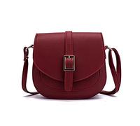 FANDARE Moda Bolso Bandolera Mujer Pequeño Bolsos de Hombro Cruzado de Cuero PU Bolso de Mano Crossbody Bag Rojo