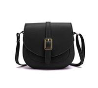 FANDARE Moda Bolso Bandolera Mujer Pequeño Bolsos de Hombro Cruzado de Cuero PU Bolso de Mano Crossbody Bag Negro