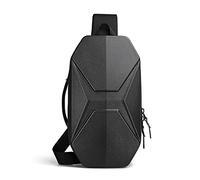 FANDARE Moda Bolso Pecho Hombre Bolsos Cruzados con USB Bandoleras Cruzada Sling Crossbody Bag Mochilas para Viaje Deportes Ciclismo Montañismo Impermeable EVA Negro