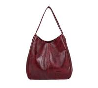 FANDARE Moda Bolsos Totes para Mujer Impermeable Shoppers y Bolsos de Hombro Bolso Bandolera PU Cuero Bolsos de Cubo para Viajes Compras Trabajo Citas Vino Rojo A
