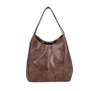FANDARE Moda Bolsos Totes para Mujer Impermeable Shoppers y Bolsos de Hombro Bolso Bandolera PU Cuero Bolsos de Cubo para Viajes Compras Trabajo Citas Marrón B