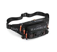 FANDARE Moda Deportivo Riñonera Bolsa Bandolera Mochila Cruzada Hombre Bolso de Cintura Bolso Cruzado Hombre Mujer Bolsa de Pecho Crossbody Sling Bag para Viajes Ciclismo Senderismo Negro