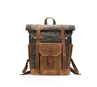 FANDARE Moda Impermeable Bolso de Escuela Viaje Mochila Hombres 15.6 Pulgadas Laptop Backpack Outdoor Camping Gran Capacidad Rucksack Lona Gris