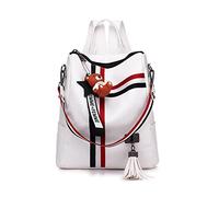 FANDARE Moda Mochila Bolso de Mujer Impermeable Bolsa de Mano Backpack Shoppers y Bolsos de Hombro PU Cuero Mochila para Viajes Compras Trabajo Citas Blanco