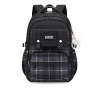 FANDARE Moda Mochilas Escolares Infantiles Color-Blocking Adolescentes Colegio Instituto Universidad Casual Hombre Mujer Negro