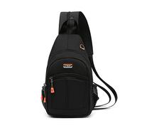FANDARE Mujer Bolsa de Pecho Bolsos Cruzados Mochila Bolsa de Escuela Bolso Hombro Riñoneras Bolsa Cruzada Bolsos Bandolera Hombres Sling Bag para Ciclismo Escolar Viaje Senderismo Negro A