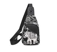 FANDARE Mujer Bolsa de Pecho Moda Bolsos Cruzados Niña Bandoleras Cruzada Deporte Ligero Mochila Viaje Ciclismo Intemperie Sling Bag Paño de Oxford Duradero Elefante