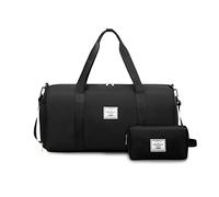 FANDARE Mujer Bolsa de Viaje Hombre Bolsas de Gimnasia con Bolsa de Cosméticos Bolsas de Deporte Bolsos de Gimnasio Tote Bag Bolsa de Fin de Semana Maleta de manomochila de ViajeNegro