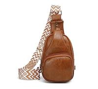 FANDARE Mujer Bolsos Cruzados Bolsa de Pecho Bolsos Bandolera Elegante Bolso de teléfono Cuero de PU Bolso Movil Bolso de Hombro Monederos Bolso Pequeño Bandolera Crossbody Bolsa de Honda Marrón