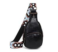 FANDARE Mujer Bolsos Cruzados Bolsa de Pecho Bolsos Bandolera Elegante Bolso de teléfono Cuero de PU Bolso Movil Bolso de Hombro Monederos Bolso Pequeño Bandolera Crossbody Bolsa de Honda Negro