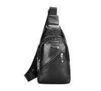 FANDARE Mujer Bolsos cruzados Bolso de pecho Bandolera cruzada funcional de cuero de PU Mochila diaria bolsa de mensajero pecho para hombres para viajes y actividades Sling Bag Negro