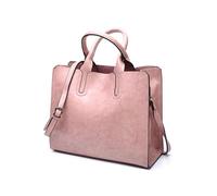 FANDARE Mujer Bolsos de Mano Bolso Tote PU Cuero Bolso Shopper Maletín Portafolios Bandolera Bolsas de Mano Bolsa Hombro Señora Universidad Shopper Mensajero Crossbody Bag Women Handbag Rosa