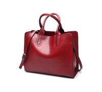 FANDARE Mujer Bolsos de Mano Bolso Tote PU Cuero Bolso Shopper Maletín Portafolios Bandolera Bolsas de Mano Bolsa Hombro Señora Universidad Shopper Mensajero Crossbody Bag Women Handbag Rojo Vino