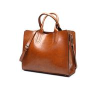 FANDARE Mujer Bolsos de Mano Bolso Tote PU Cuero Bolso Shopper Maletín Portafolios Bandolera Bolsas de Mano Bolsa Hombro Señora Universidad Shopper Mensajero Crossbody Bag Women Handbag Marrón
