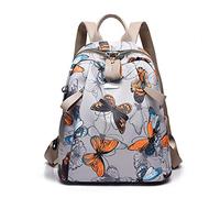FANDARE Mujer Mochila Moda Bolso Escolar con Orificio para Auriculares Niña Daypack Trabajo Compras Universidad Dating Backpack Duradero Nylon Mariposa