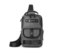 FANDARE Multiuso Riñonera Mochila Cruzada Hombre Bolsos Cruzados Sling Chest Bag Mochila Bandolera Bolsa de Pecho Bolso de Mano Bolso de Hombro Crossbody Bag para Viajes Impermeable Nailon Gris