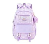 FANDARE Niñas Mochilas Infantiles RainbowMochila Escolar Adolescentes Mochila Colegio con Tira Reflectante Mochila Instituto Mochila Casual Mujer Mochilas Instituto School Bag Púrpura