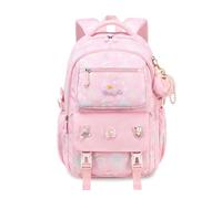 FANDARE Niñas Mochilas Infantiles RainbowMochila Escolar Adolescentes Mochila Colegio con Tira Reflectante Mochila Instituto Mochila Casual Mujer Mochilas Instituto School Bag Rosa