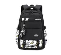 FANDARE Niño Mochilas Infantiles con Colgante Mochila Escolar para Niños y Niñas Mochilas Tipo Casual Bolsas Escolares Estudiante Universitario Marcha Mujeres Hombre Bolsos Mochila Negro Amarillo