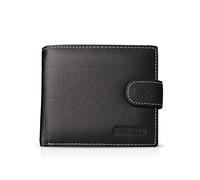 FANDARE Nuevo Billetera Hombre Cuero Cartera para Estilo Plegable Monedero con acuñar Bolsillo,Crédito Tarjetas Ranuras,ID Bolsillo, para Viajar, Fiesta, Boda,Negocio Negro