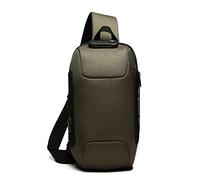 FANDARE Nuevo Bolsa de Pecho Antirrobo Bolsa Deportiva de Hombro Hombre Bolsa de Honda Mochila con Cerradura de contraseña/USB,para Acampada,Viaje,Ciclismo Impermeable Poliéster Verde Claro