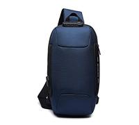 FANDARE Nuevo Bolsa de Pecho Antirrobo Bolsos Cruzados Hombro Bolsa de Honda Mochila para 10,5 Pulgadas Tablet con USB Sling Bag para Viaje Ciclismo Senderismo Deportiva Acampada Daypacks Azul A